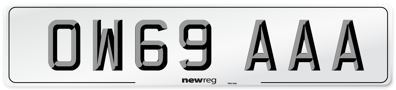 OW69 AAA Number Plate from New Reg